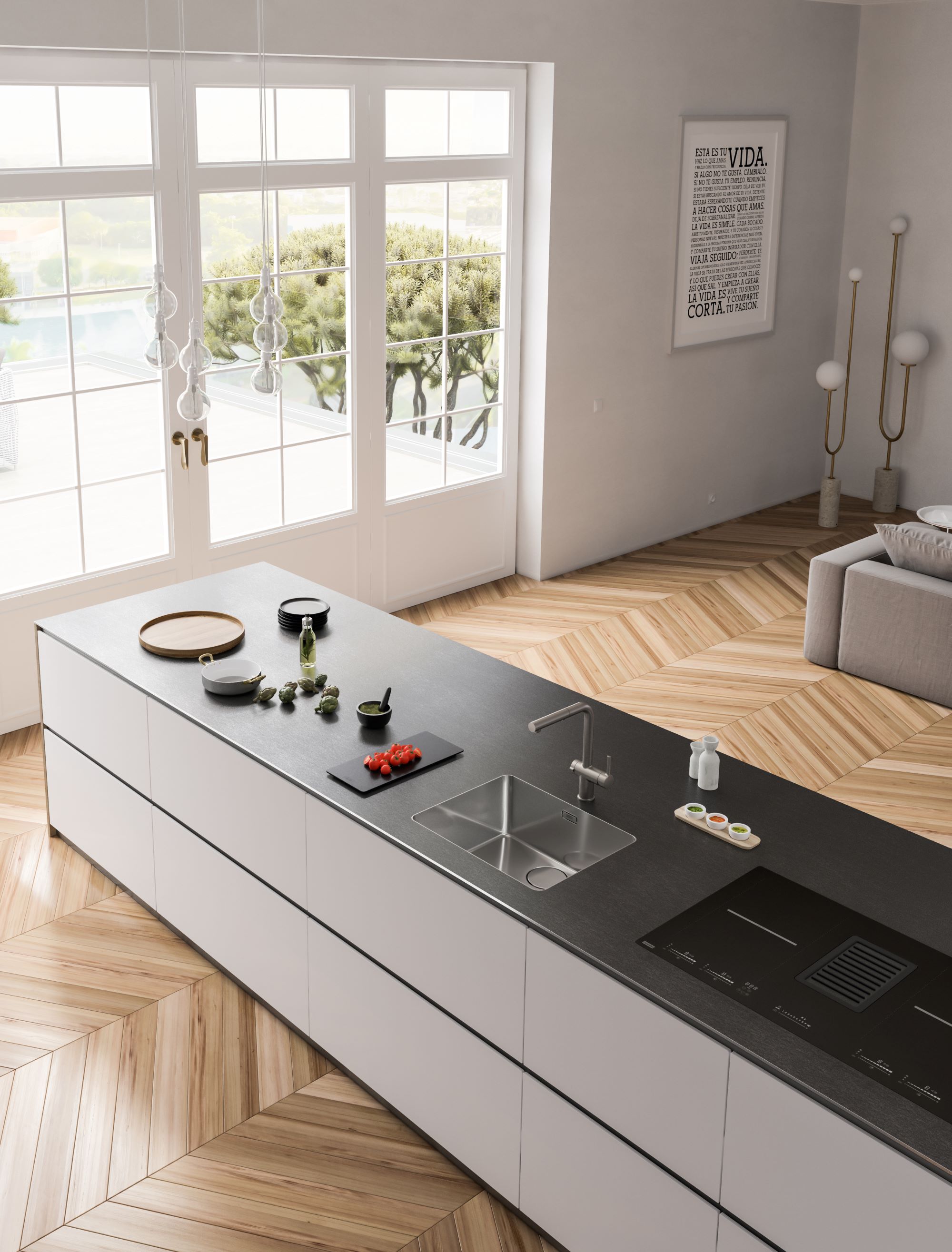 Franke Blackpearl Edelstahl-Arbeitsplatte