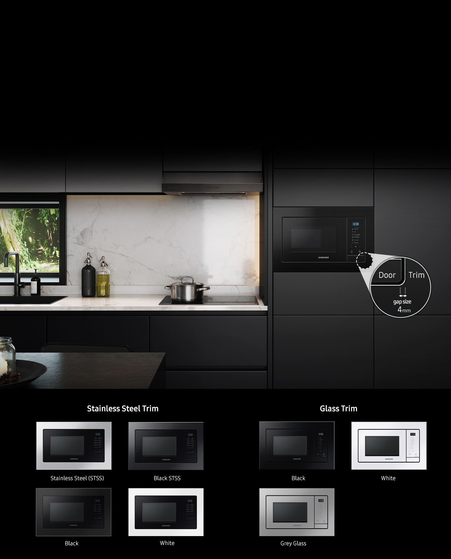 Ausschnitt Küchenzeile mit Überblick über verschiedene Gehäuse-Designs